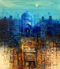 A. Q. Arif, 22 x 28 Inch, Oil on Canvas, Cityscape Painting, AC-AQ-542